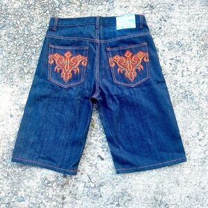 Vintage Y2K Gothic Style Jean Shorts 36